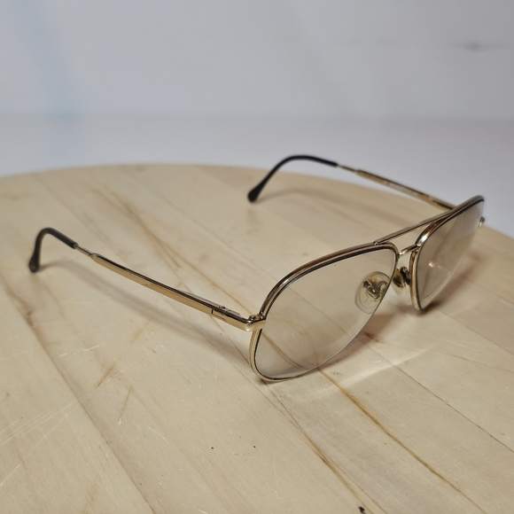 Vintage Unbranded Gold Electroplate Aviator Shaped Reading/Eye Glasses Frames - Picture 4 of 8